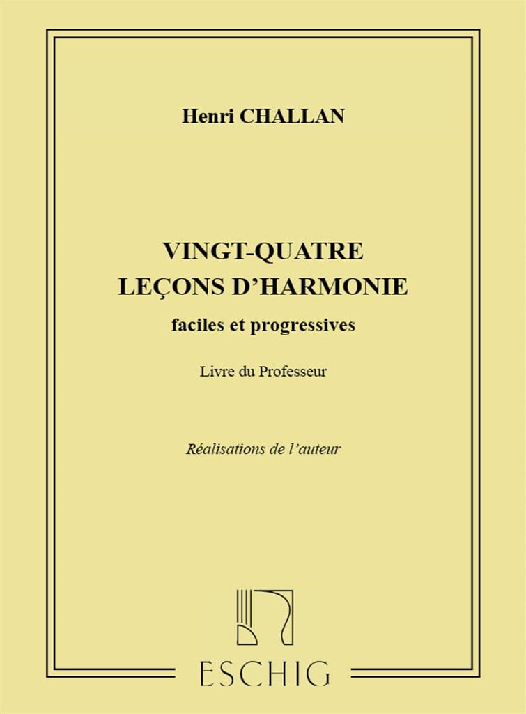 24 Lecons D'Harmonie Professeur